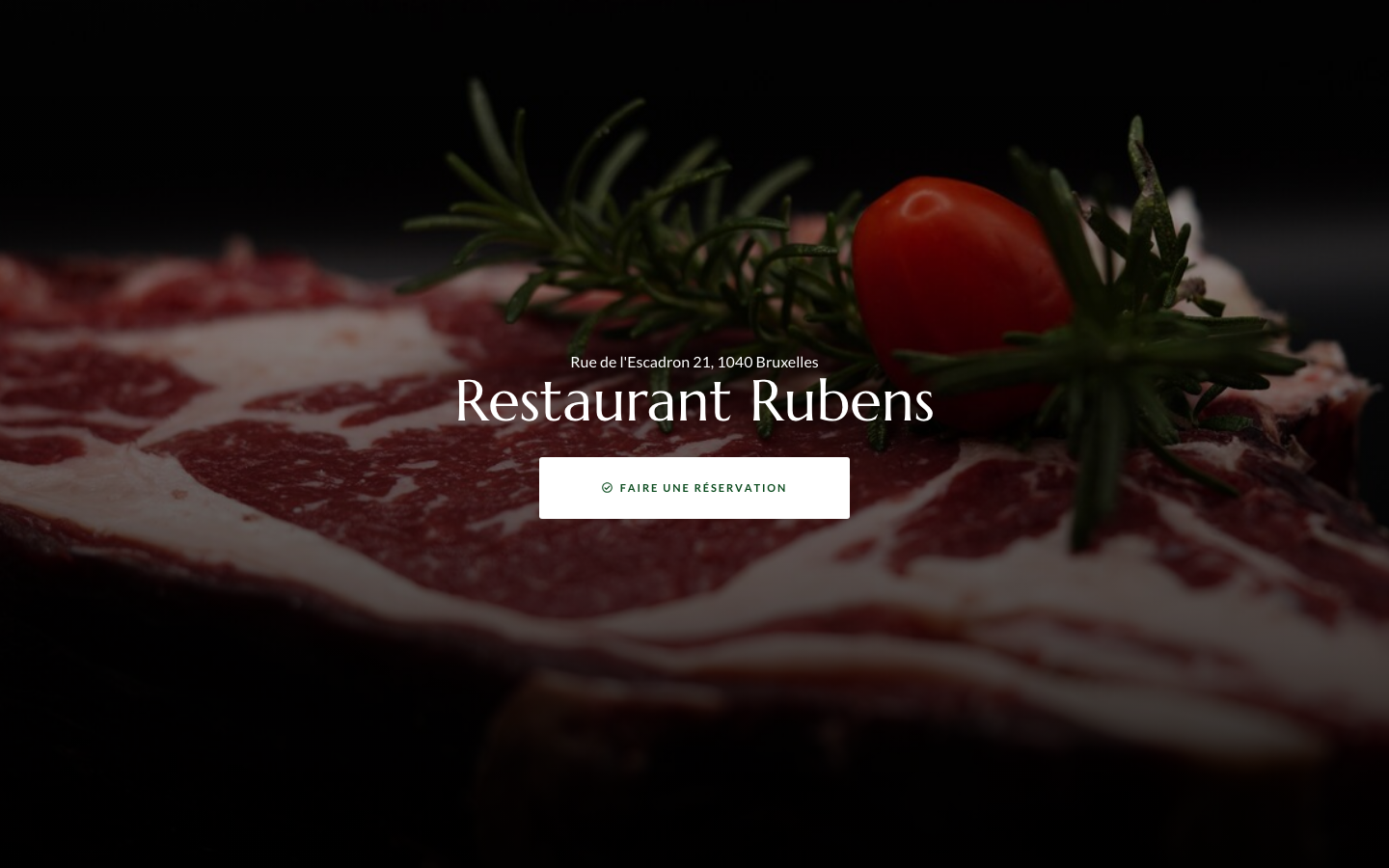Page d’accueil du site Restaurant Rubens